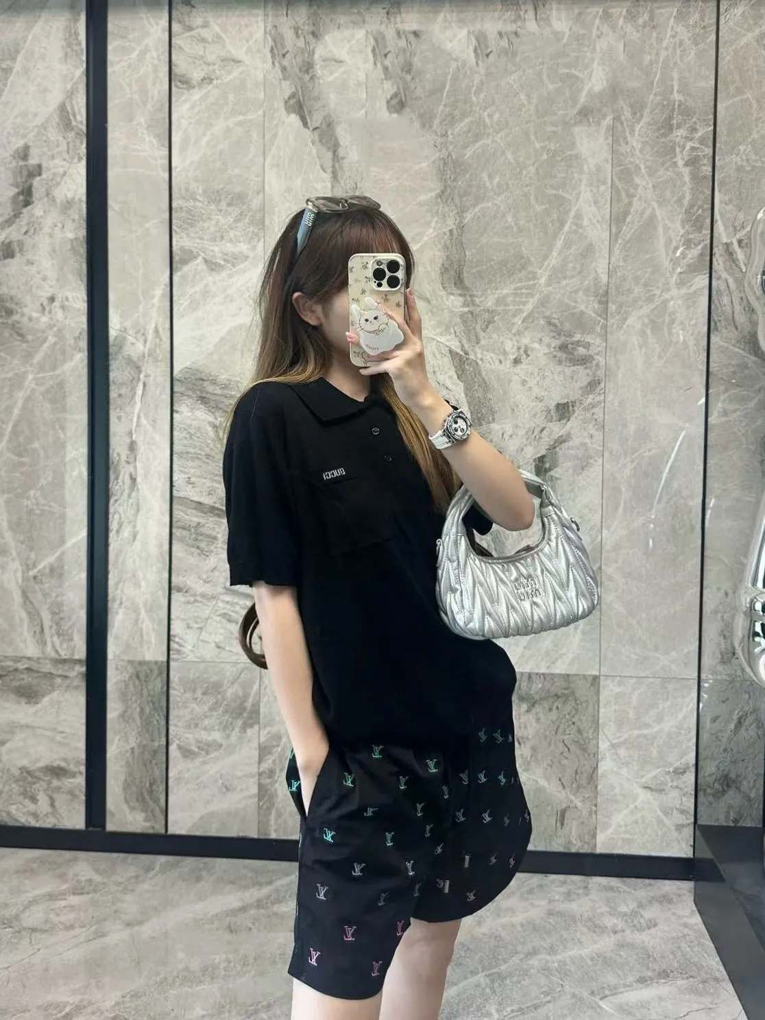 Louis Vuitton/Louis Vuitton 25ss full-frame presbyopic gradient embroidered shorts